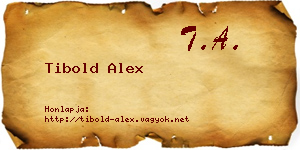 Tibold Alex névjegykártya